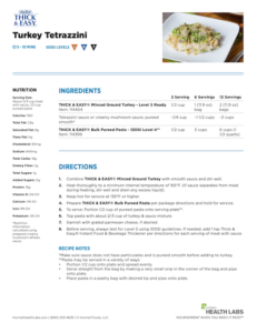 Minced Turkey Tetrazzini - Hormel Health Labs