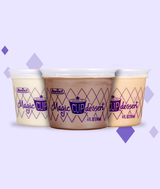 MAGIC CUP® Frozen Desserts on purple background