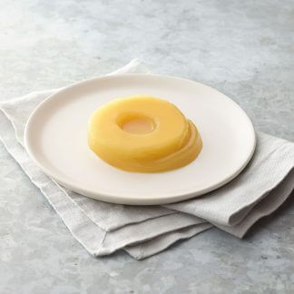 Thick and Easy Shaped Pureed Frozen pineapple on a table